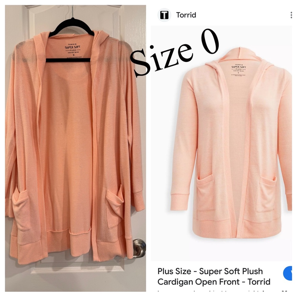 Torrid Peach Open-Front Cardigan
